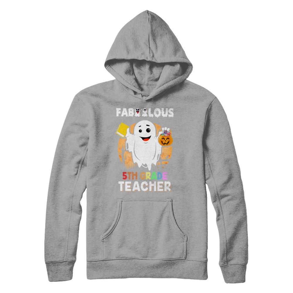 Faboolous Fabulous 5th Grade Teacher Halloween-T-Shirt & Hoodie-Pullover Hoodie-Light Steel