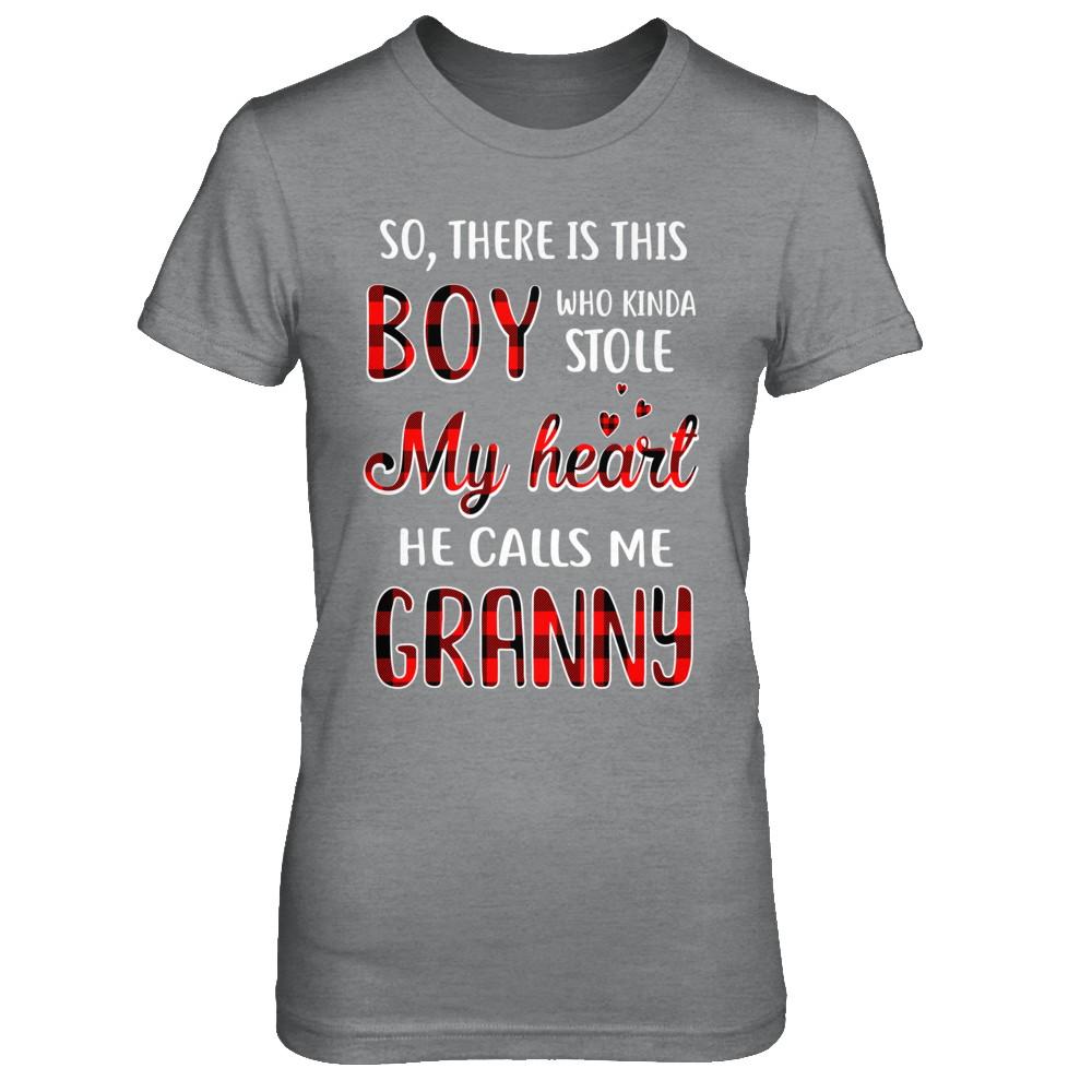 This Boy Who Kinda Stole My Heart He Calls Me Granny-T-Shirt & Hoodie-Women's T-Shirt-Sport Grey