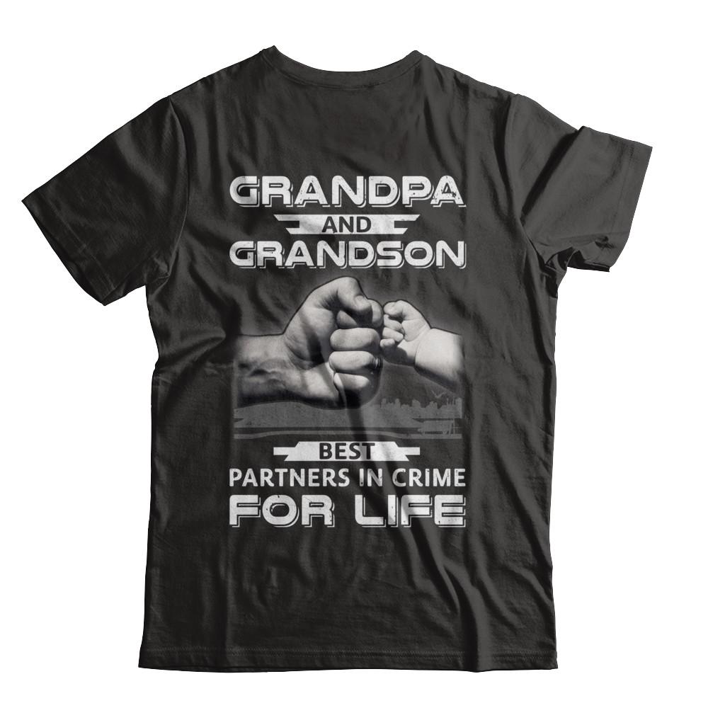 Grandpa And Grandson Best Partners In Crime For Life-T-Shirt & Hoodie-Classic T-Shirt-Black