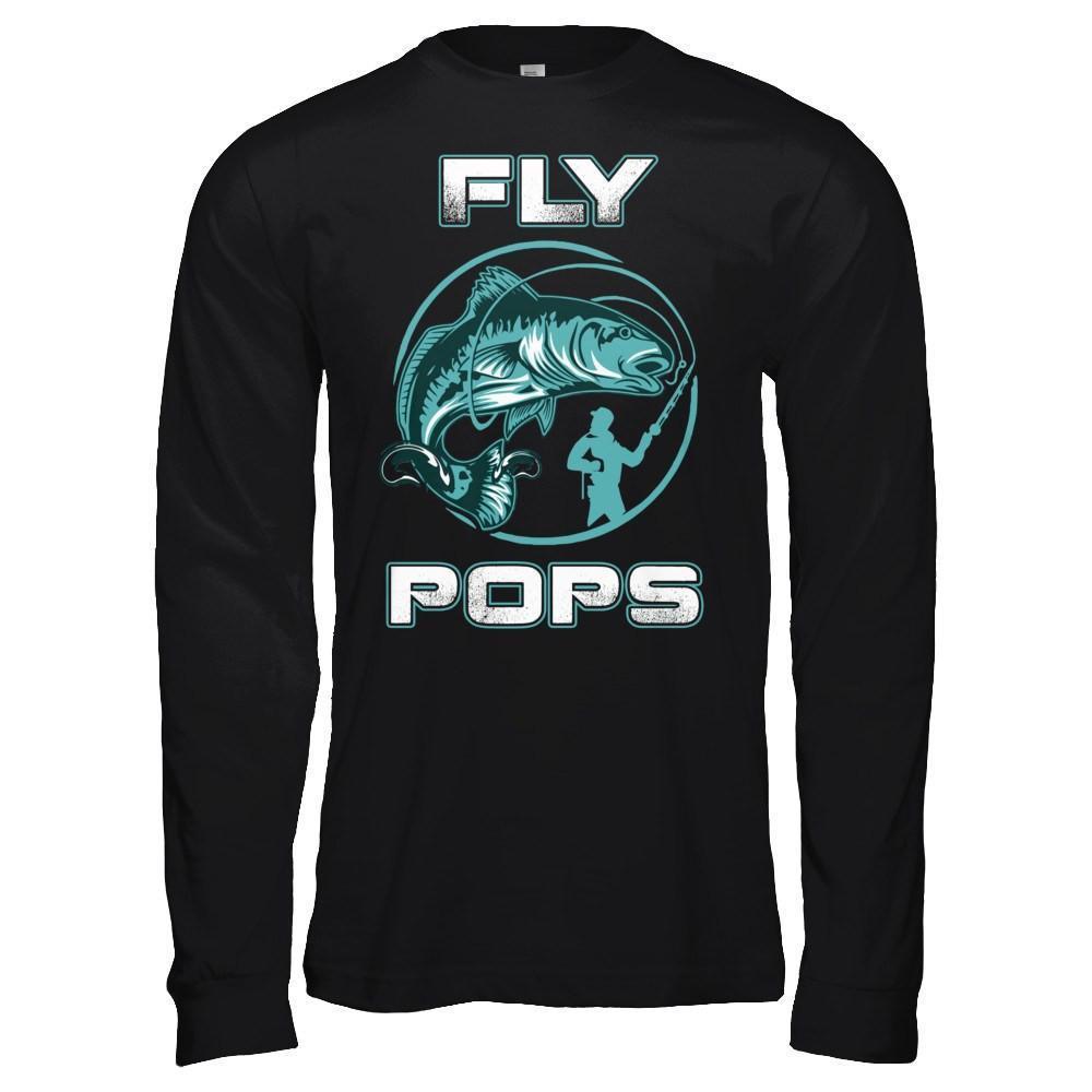 Fly Fishing Pops-T-Shirt & Hoodie-Long Sleeve T-Shirt-Black