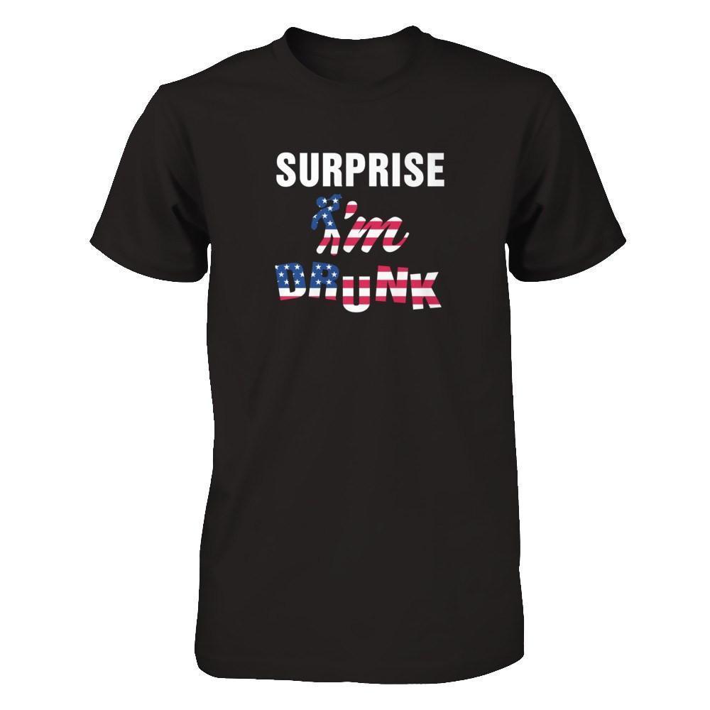 Surprise I'm Drunk 4Th Of July-T-Shirt & Tank Top-Premium T-Shirt-Black