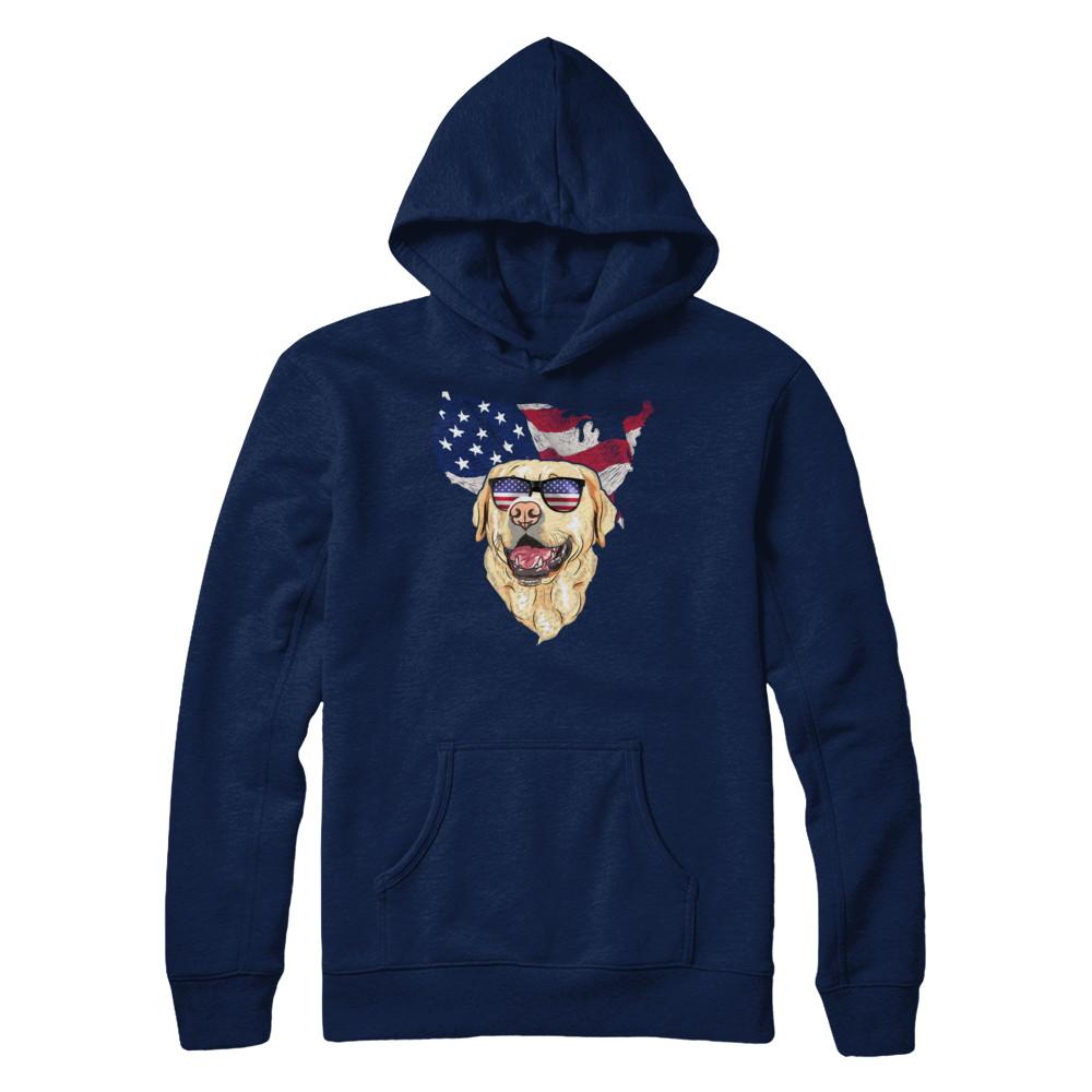 Funny Patriot Labrador Dog 4Th Of July American Flag-T-Shirt & Hoodie-Pullover Hoodie-Navy
