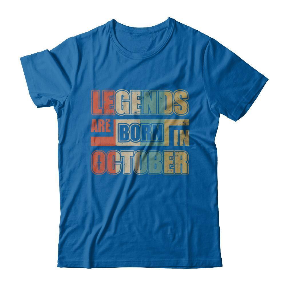 Classic Vintage Legends Are Born In October Birthday-T-Shirt & Hoodie-Classic T-Shirt-Royal