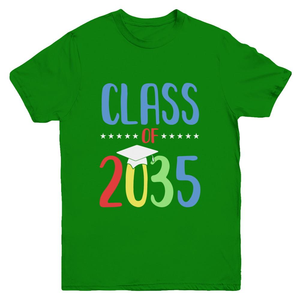Grow With Me First Day Of School Class Of 2035 Youth-Youth Shirt-Youth T-Shirt-Irish Green
