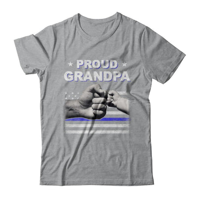 Proud Grandpa Police Thin Blue Line Flag Fathers Day-T-Shirt & Hoodie-Classic T-Shirt-Sport Grey