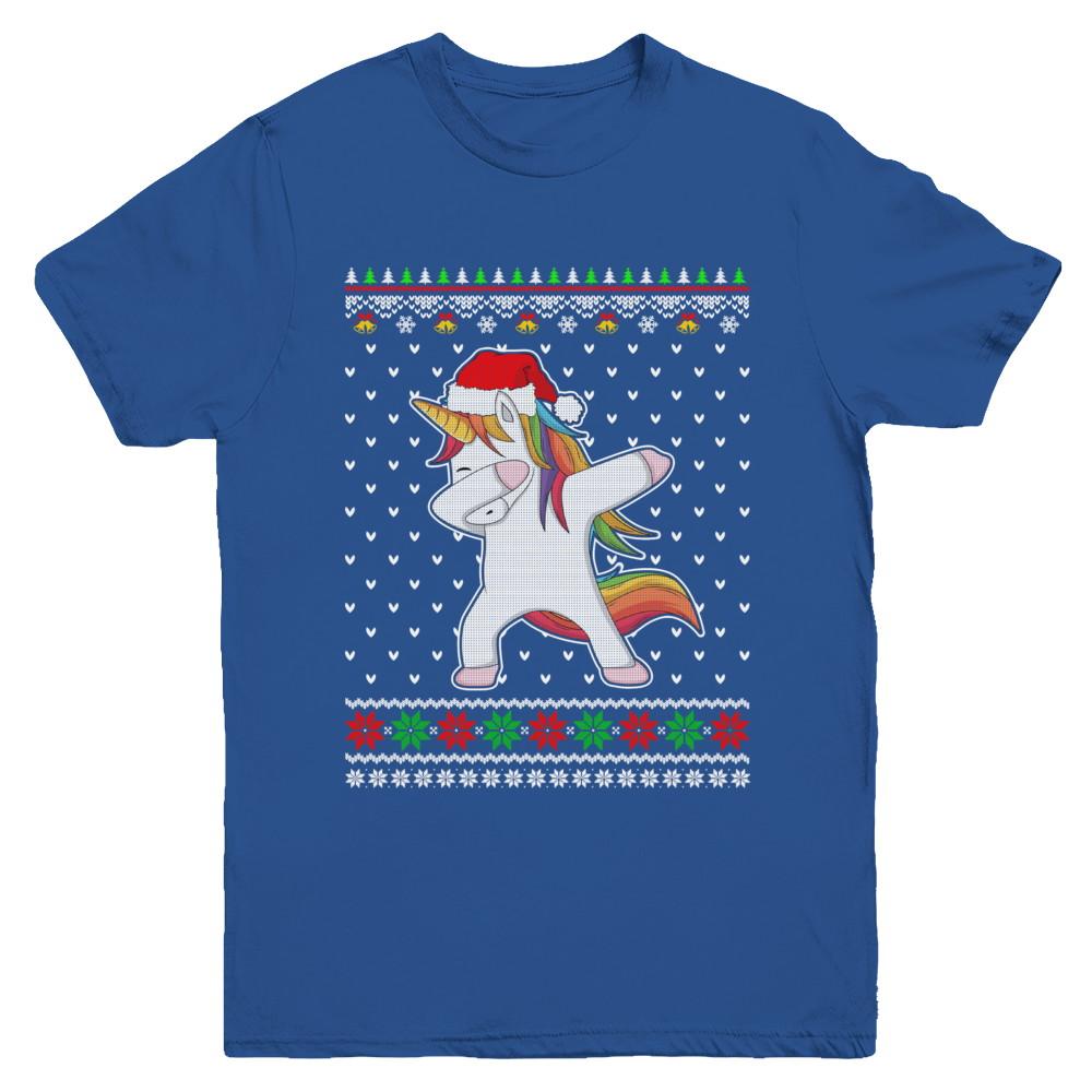 Dabbing Tangled Lights Ugly Christmas Sweater Girls Youth-Youth Shirt-Youth T-Shirt-Royal