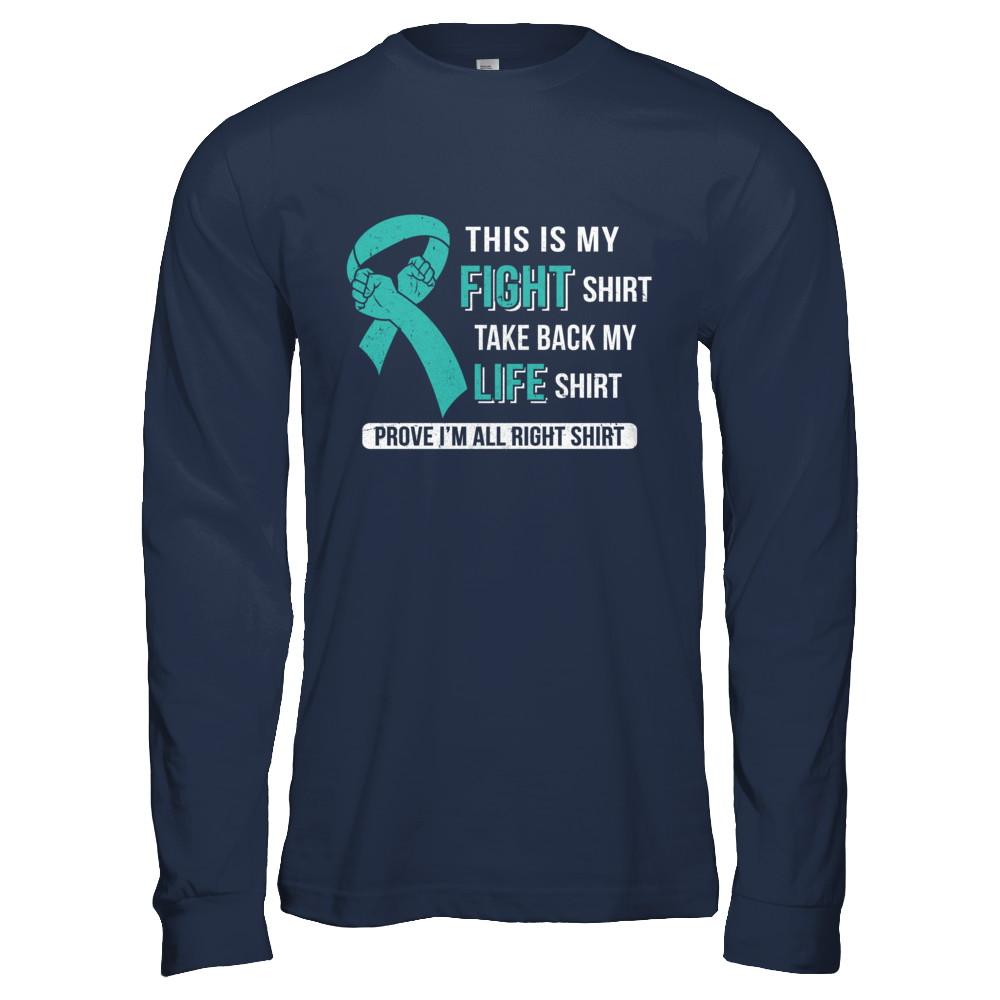 This Is My Fight Ovarian Cancer Awareness-T-Shirt & Hoodie-Long Sleeve T-Shirt-Navy