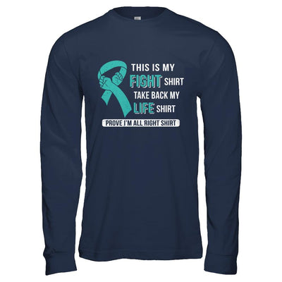 This Is My Fight Ovarian Cancer Awareness-T-Shirt & Hoodie-Long Sleeve T-Shirt-Navy