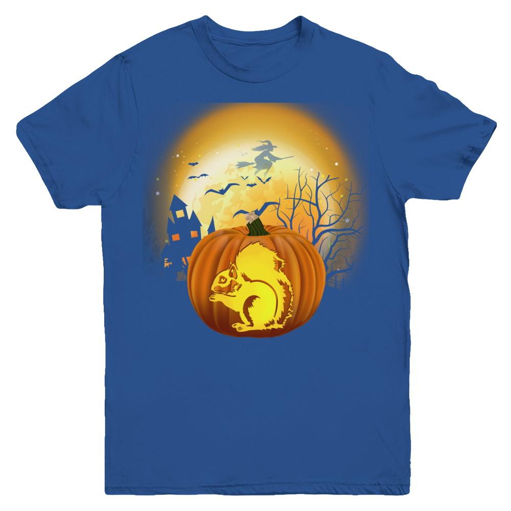 Pumpkin Squirrel Halloween Human Costume Youth-Youth Shirt-Youth T-Shirt-Royal