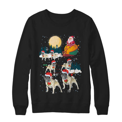 Dog Reindeer Pug Christmas Gift-T-Shirt & Sweatshirt-Crewneck Sweatshirt-Black