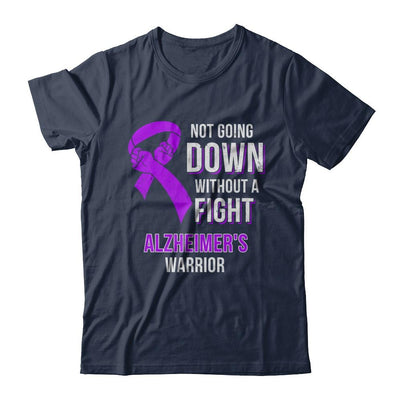 Not Going Down Without A Fight Alzheimer's Warrior-T-Shirt & Hoodie-Classic T-Shirt-Navy