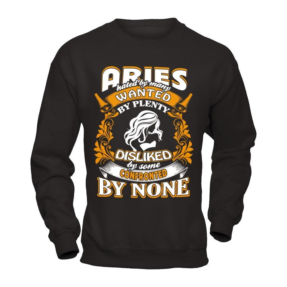 Aries Hated By Many Wanted By Plenty-T-Shirt & Hoodie-Crewneck Sweatshirt-Black