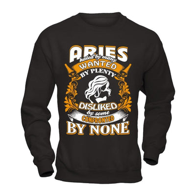 Aries Hated By Many Wanted By Plenty-T-Shirt & Hoodie-Crewneck Sweatshirt-Black