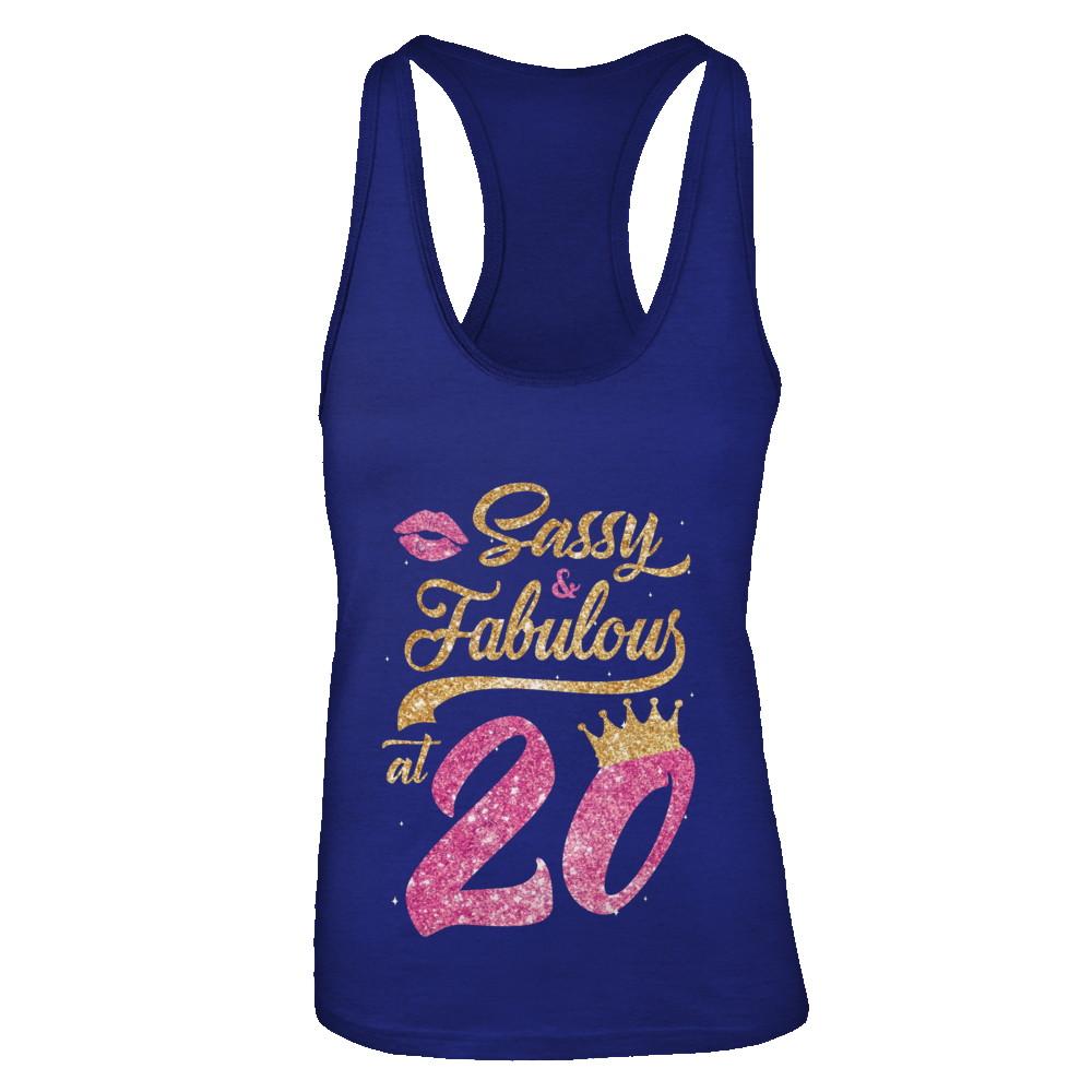 Sassy And Fabulous At 20th 2001 Birthday Gift-T-Shirt & Tank Top-Women's Ideal Racerback Tank-Royal