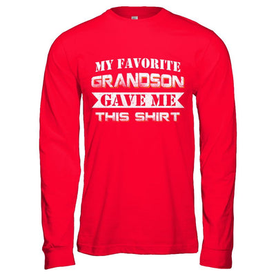 My Favorite Grandson Gave Me This-T-Shirt & Hoodie-Long Sleeve T-Shirt-Red