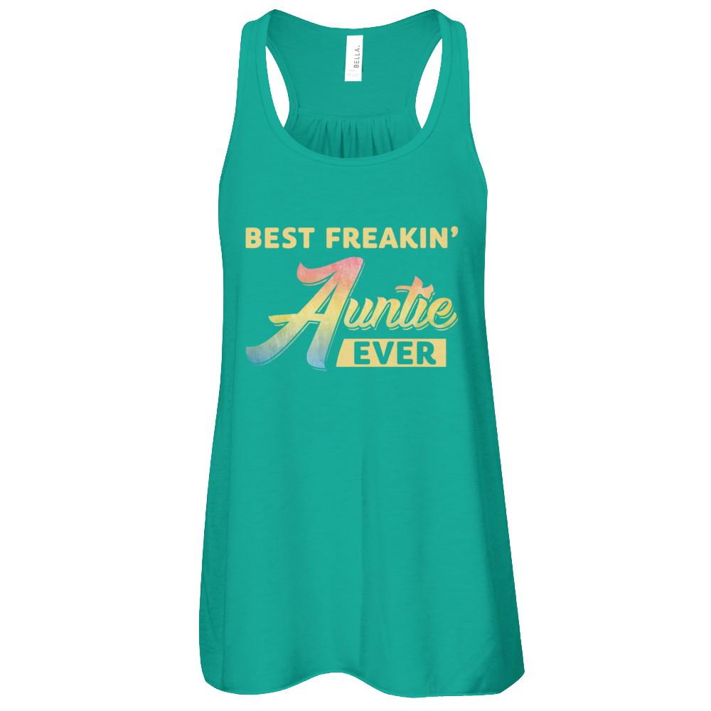 Best Freakin' Auntie Ever-T-Shirt & Tank Top-Women's Flowy Racerback Tank-Kelly