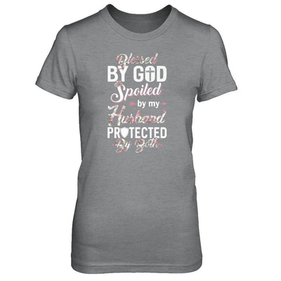 Blessed By God Spoiled By My Husband Protected By Both Wife-T-Shirt & Tank Top-Women's T-Shirt-Sport Grey