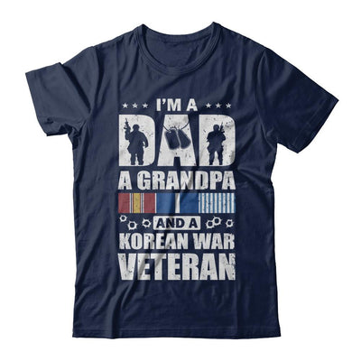 Dad A Grandpa And A Korean War Veteran Fathers Day-T-Shirt & Hoodie-Classic T-Shirt-Navy