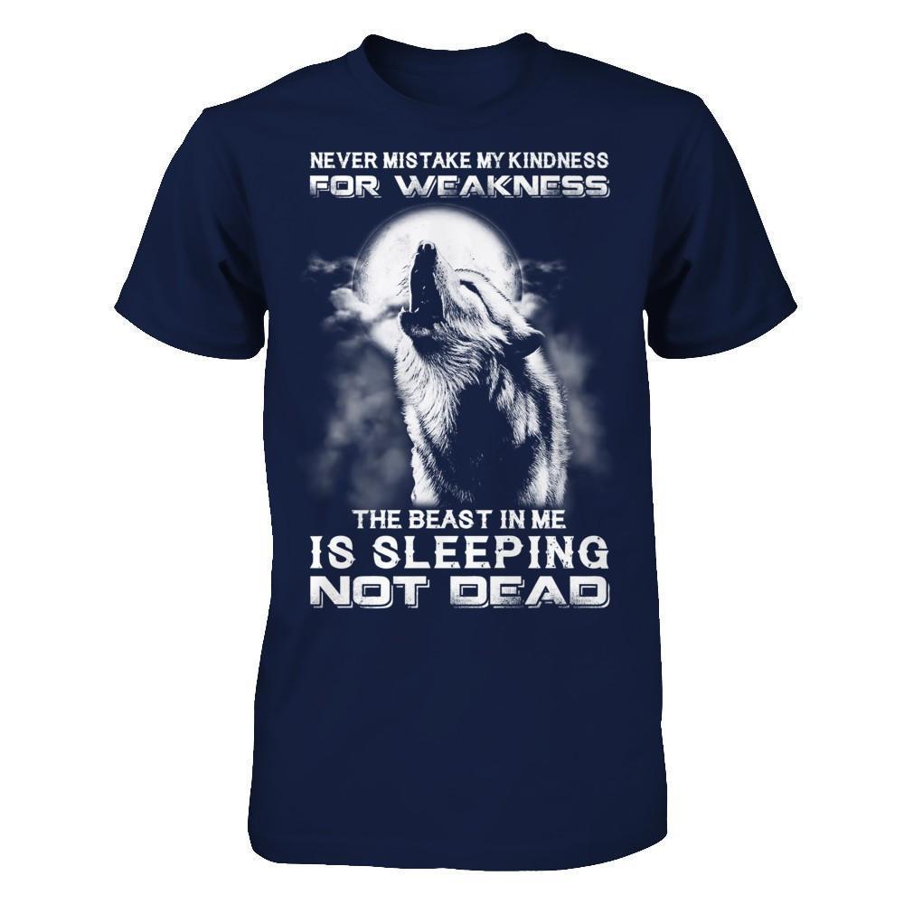 The Wolves The Beast In Me Is Sleeping Not Dead-T-Shirt & Hoodie-Classic T-Shirt-Navy