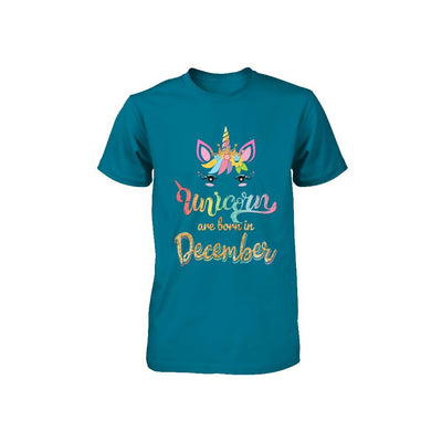 Cute Unicorns Are Born In December Birthday Gift Youth-Youth Shirt-