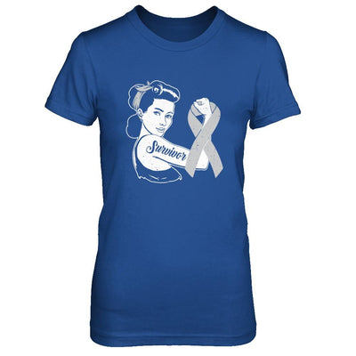 We Can Cure It Grey Brain Cancer Awareness Survivor-T-Shirt & Hoodie-Women's T-Shirt-Royal