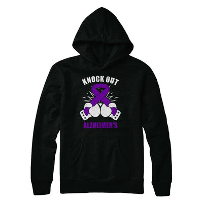 Boxing Knock Out Alzheimer's Awareness Support-T-Shirt & Hoodie-Pullover Hoodie-Black