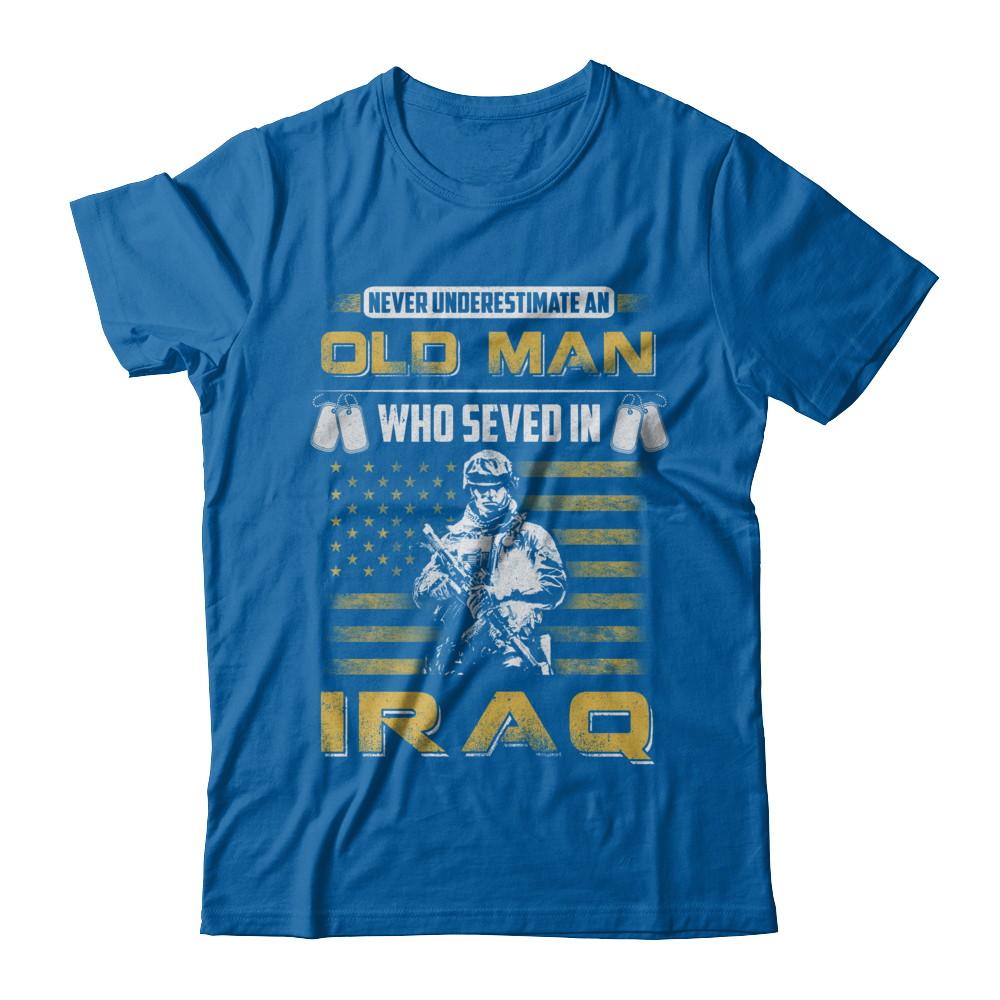 Never Underestimate An Old Man Who Served In Iraq-T-Shirt & Hoodie-Classic T-Shirt-Royal