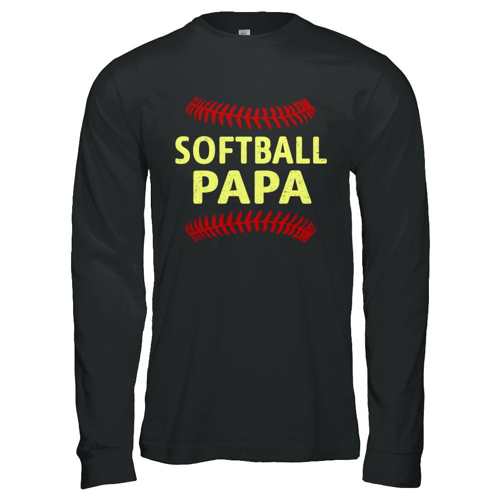 Softball Papa-T-Shirt & Hoodie-