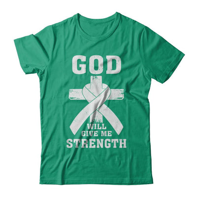 God Will Give Me Strength Clear Lung Cancer Gift-T-Shirt & Hoodie-Classic T-Shirt-Kelly Green
