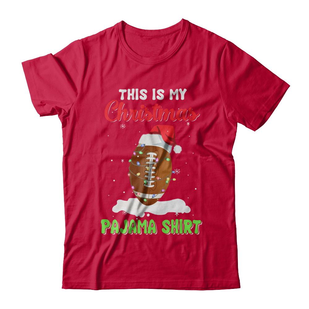 This Is My Christmas Pajama Xmas Football Santa-T-Shirt & Sweatshirt-Classic T-Shirt-Red