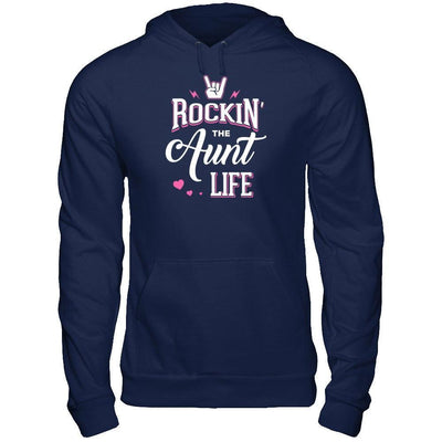 Rockin' The Aunt Life-T-Shirt & Tank Top-Pullover Hoodie-Navy