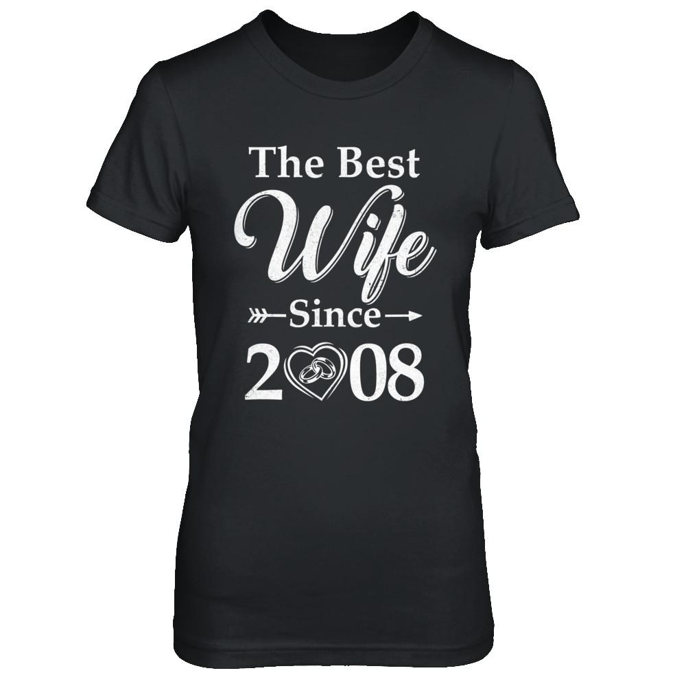 13th Married Together Anniversary Since 2008 Husband Wife-T-Shirt & Hoodie-Women's T-Shirt-Black