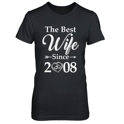 13th Married Together Anniversary Since 2008 Husband Wife-T-Shirt & Hoodie-Women's T-Shirt-Black