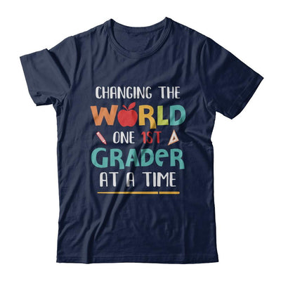 Changing The World One 1st Grader Back To School Teacher-T-Shirt & Hoodie-Classic T-Shirt-Navy