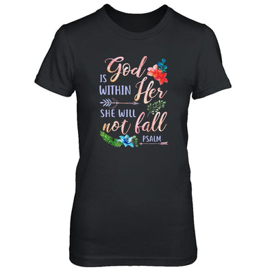 God Is Within Her She Will Not Fail Christian-T-Shirt & Tank Top-Women's T-Shirt-Black