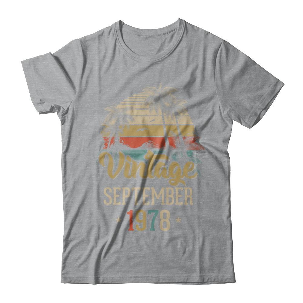 Retro Classic Vintage September 1978 43th Birthday Gift-T-Shirt & Hoodie-Classic T-Shirt-Sport Grey