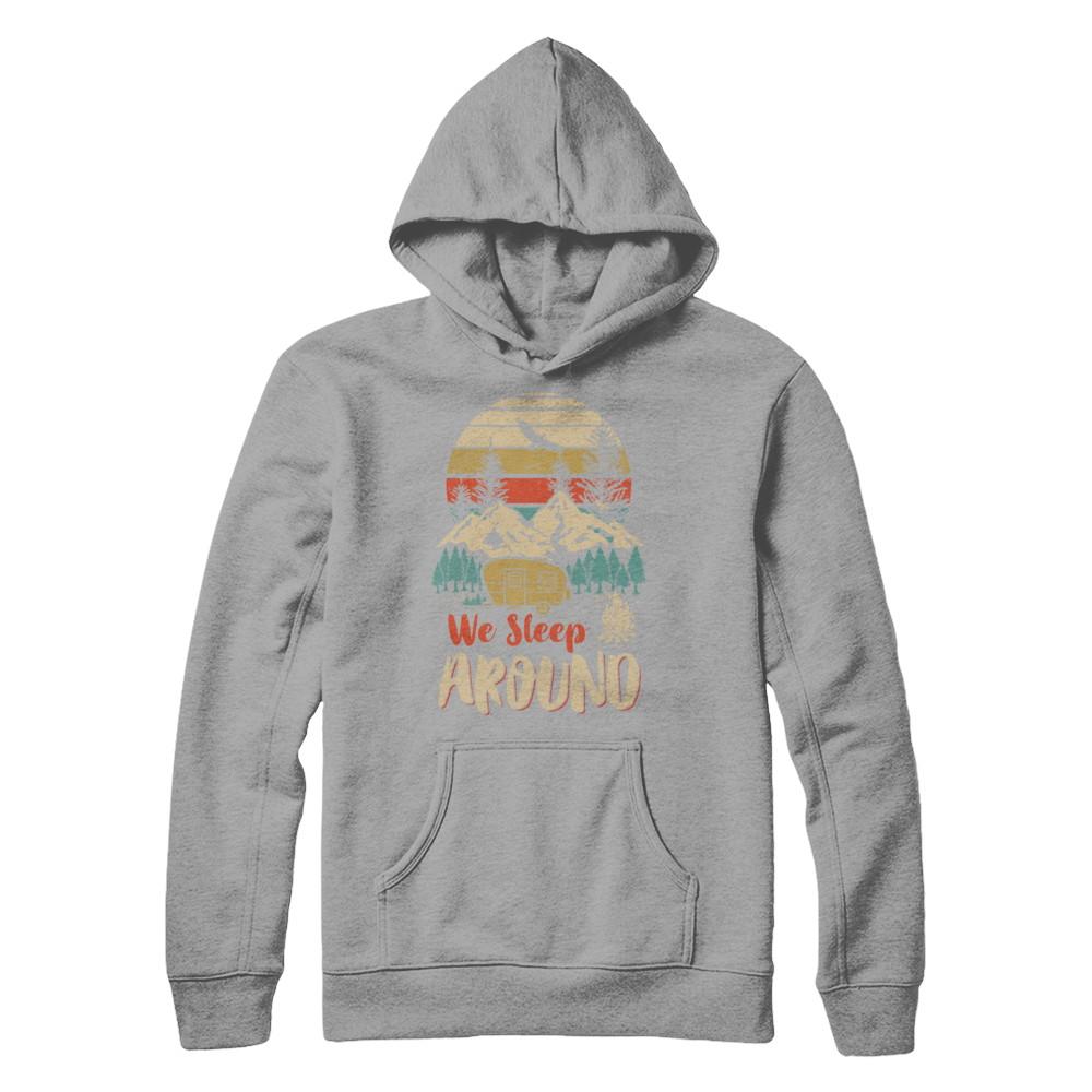 Vintage We Sleep Around Funny Husband Wife Camping-T-Shirt & Hoodie-Pullover Hoodie-Light Steel