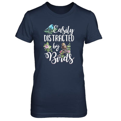 Easily Distracted By Birds-T-Shirt & Tank Top-Women's T-Shirt-Navy