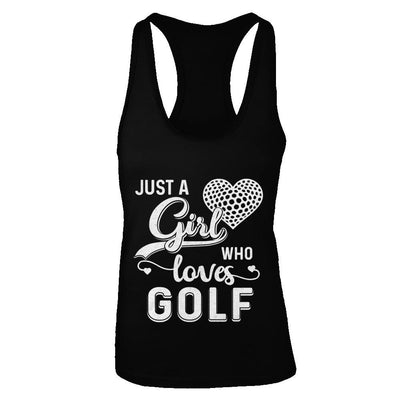 Just A Girl Who Loves Golf-T-Shirt & Tank Top-Women's Ideal Racerback Tank-Black
