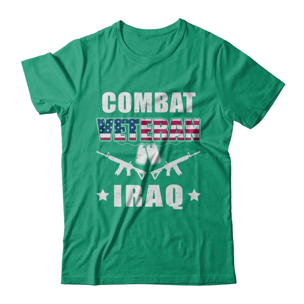 Combat Veteran Iraq-T-Shirt & Hoodie-Classic T-Shirt-Kelly Green