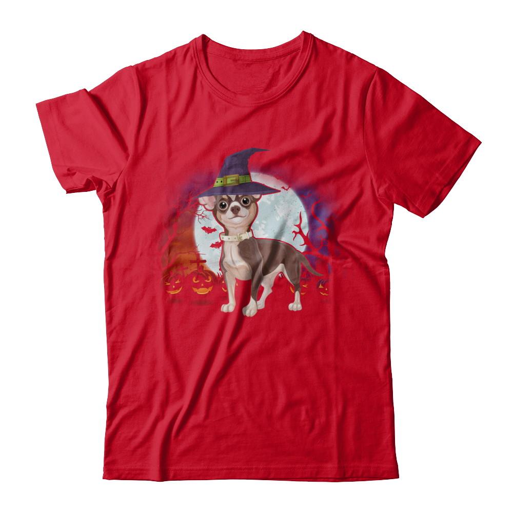 Cute Halloween Chihuahua Puppy Pumpkins-T-Shirt & Sweatshirt-Premium T-Shirt-Red