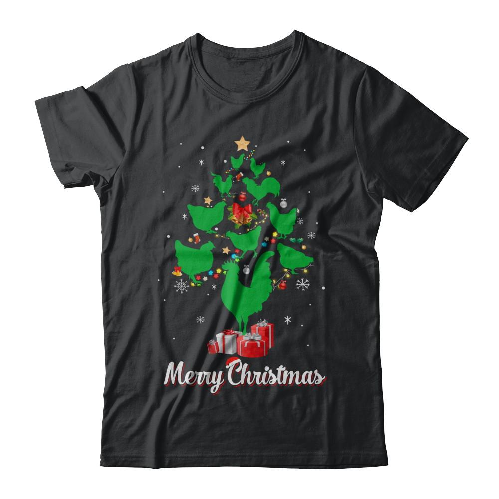 Funny Chicken Merry Christmas Tree Ugly Sweater