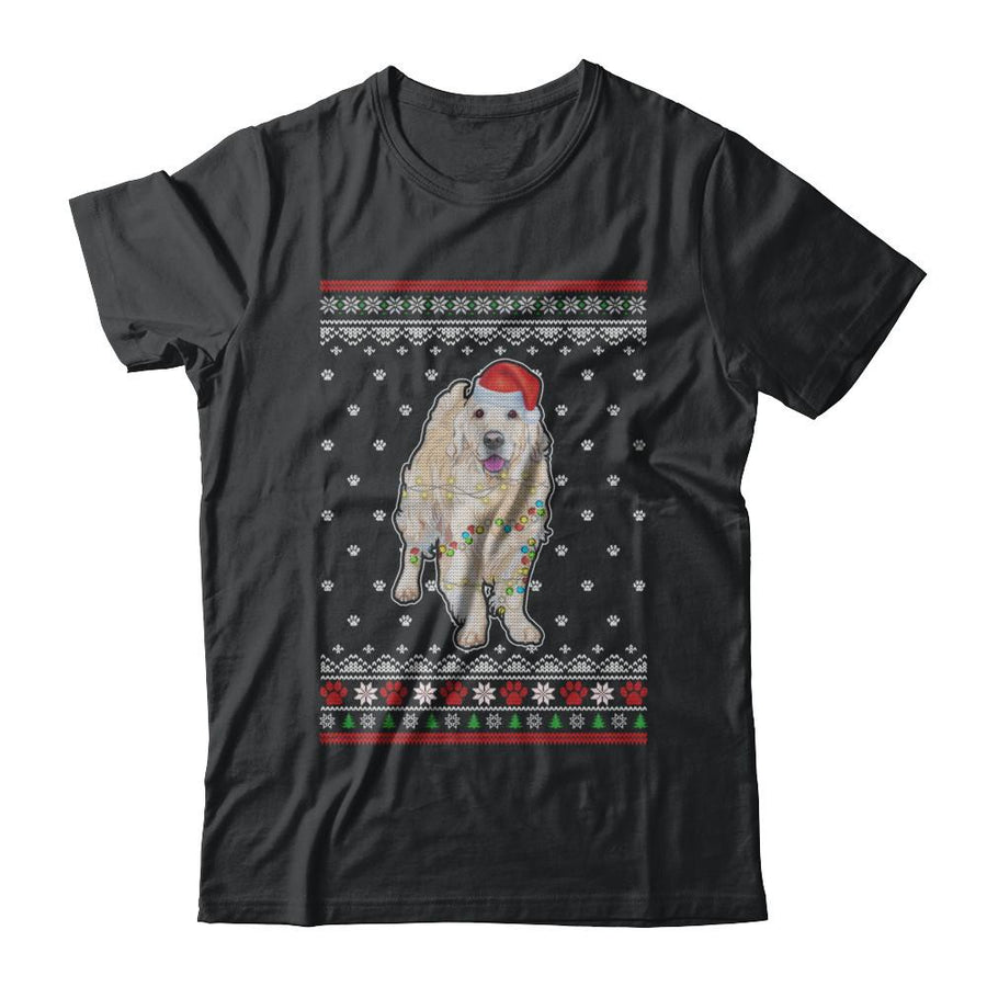 Golden Retriever Christmas Ugly Sweater Lights Dog Xmas Gift-T-Shirt & Sweatshirt-Classic T-Shirt-Black