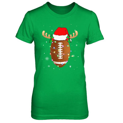 Santa Hat Football Reindeer Christmas Gifts-T-Shirt & Sweatshirt-Women's T-Shirt-Irish Green