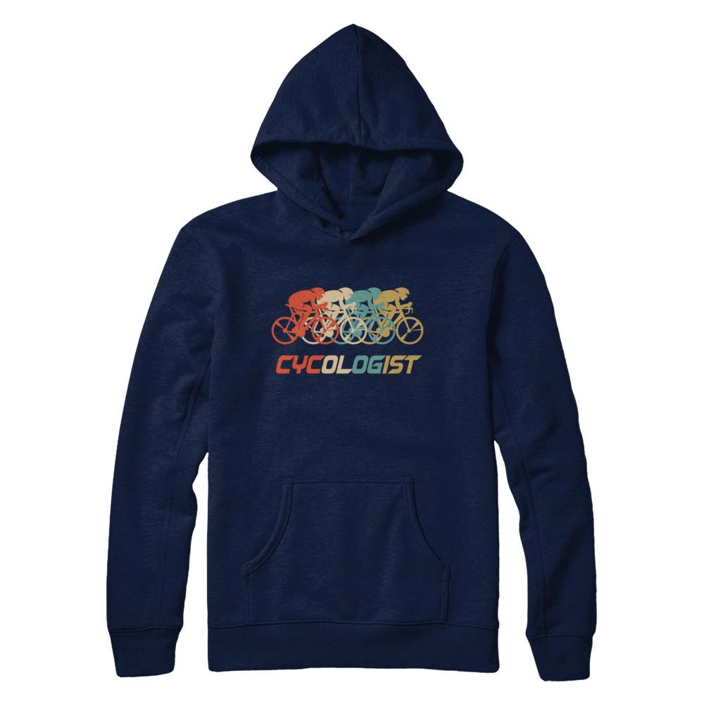 Vintage Cycologist Bicycle Funny Cycling-T-Shirt & Hoodie-Pullover Hoodie-Navy