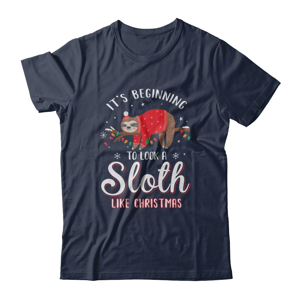 It's Beginning To Look A Sloth Like Christmas Gifts-T-Shirt & Sweatshirt-Classic T-Shirt-Navy
