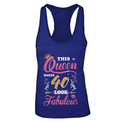 This Queen Makes 40 Look Fabulous 1981 40th Birthday-T-Shirt & Tank Top-Women's Ideal Racerback Tank-Royal