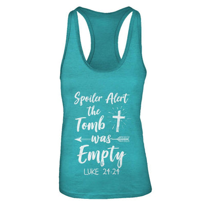 Spoiler Alert The Tomb Was Empty Christian Easter-T-Shirt & Tank Top-Women's Ideal Racerback Tank-Tahiti Blue