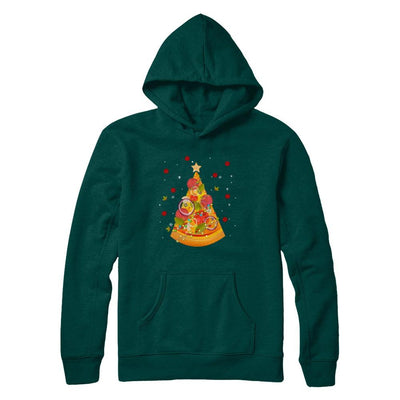 Funny Pizza Ugly Christmas Tree Gifts-T-Shirt & Sweatshirt-Pullover Hoodie-Deep Forest