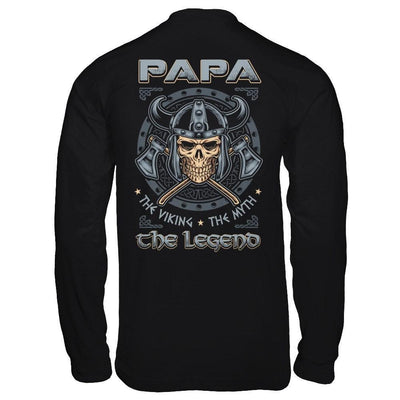 Papa The Viking The Myth The Legend-T-Shirt & Hoodie-Long Sleeve T-Shirt-Black